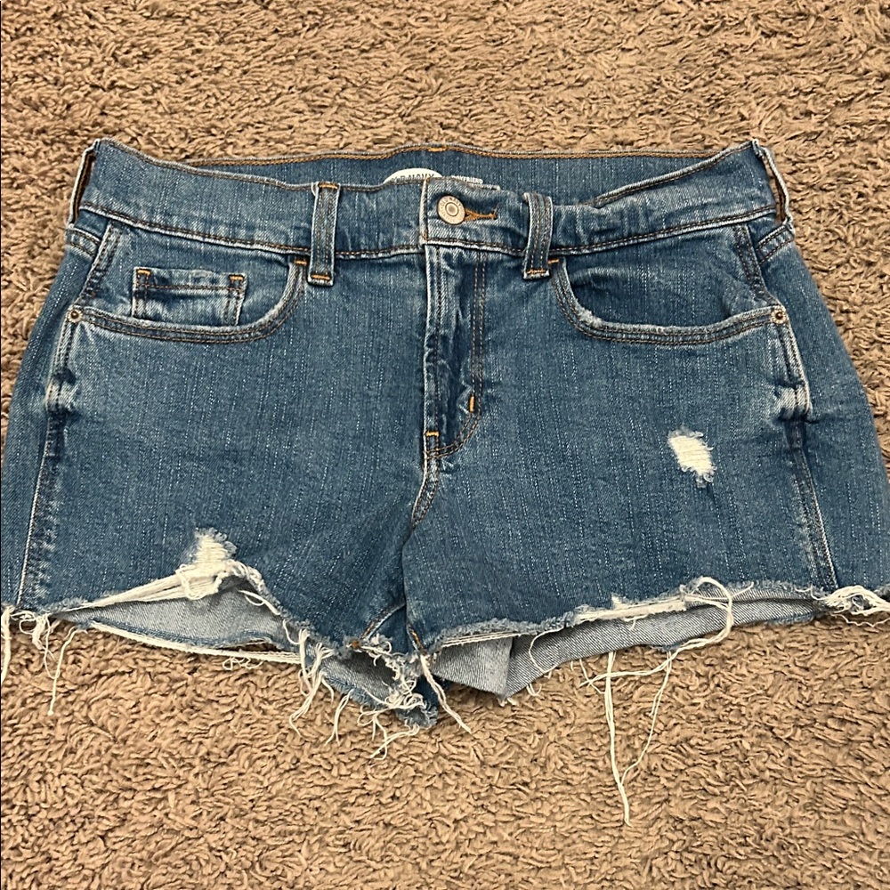 Old Navy Blue Distressed Jean Shorts